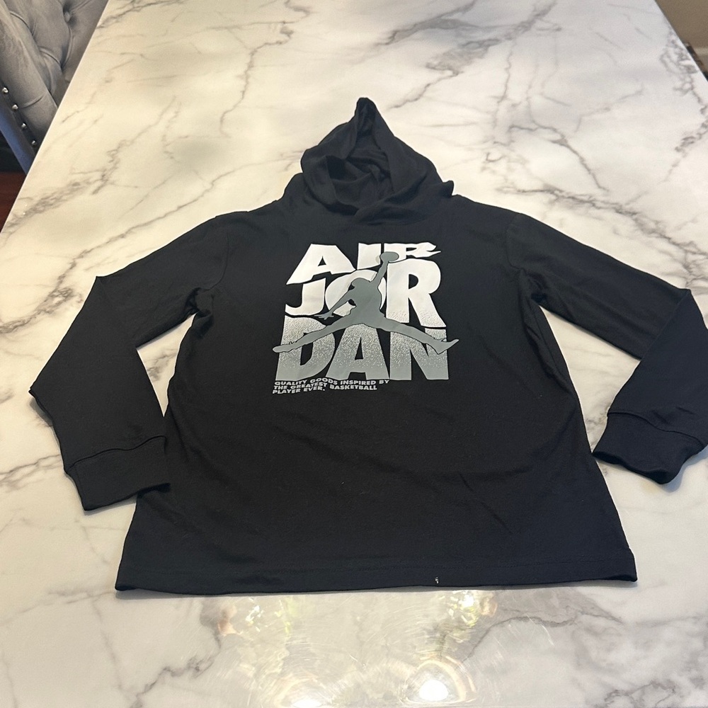 Jordan Black and Gray Hoodie light weight shirt -NWOT